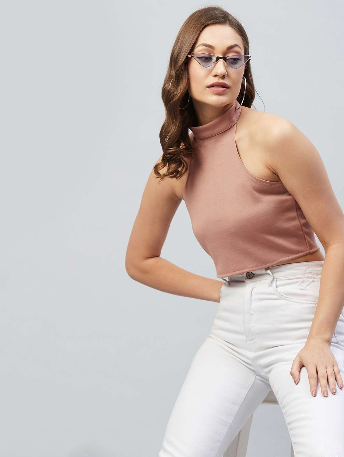 women's crop halter neck top - 18193828 - Standard Image - 4