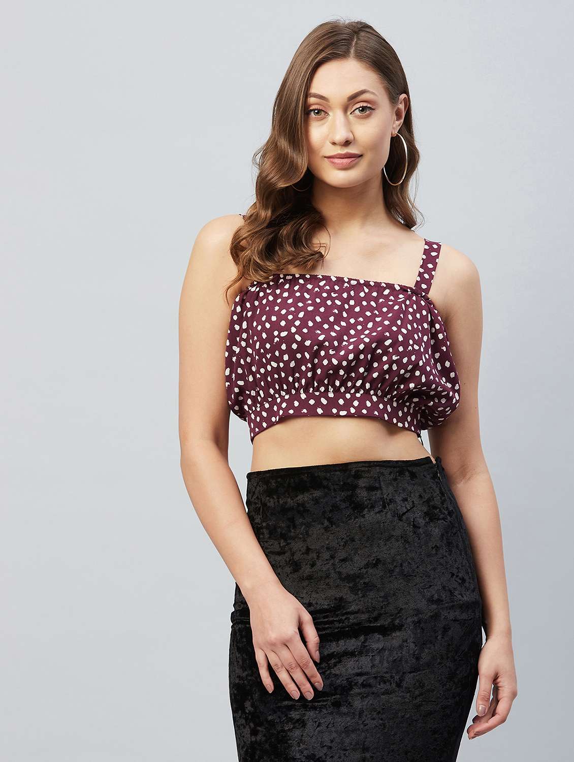 women's crop shoulder strap top