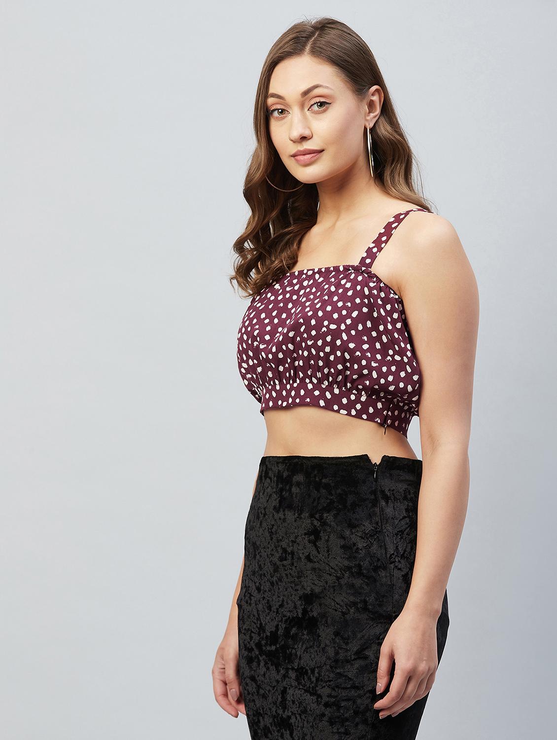 women's crop shoulder strap top - 18193831 -  Standard Image - 1