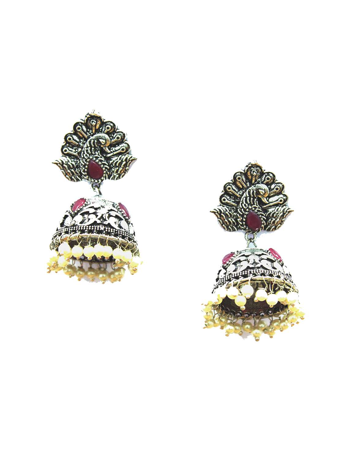 multi colored metal jhumka earring - 18195983 - Zoom Image - 0