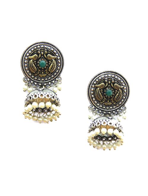 multi colored metal jhumka earring - 18195994 - Standard Image - 0