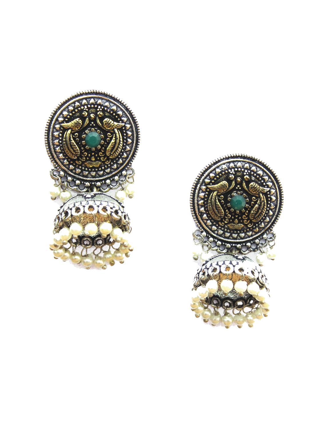 multi colored metal jhumka earring - 18195994 - Zoom Image - 0