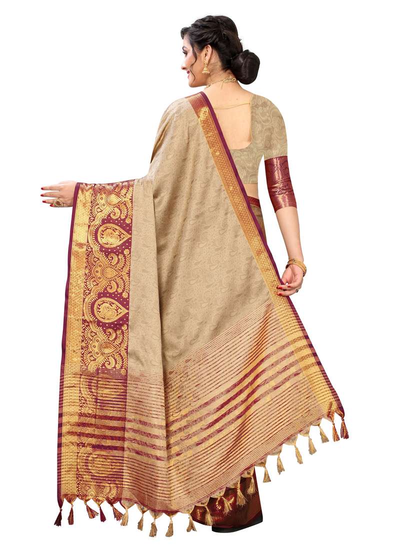 jacquard work woven saree with blouse - 18196332 - Standard Image - 1