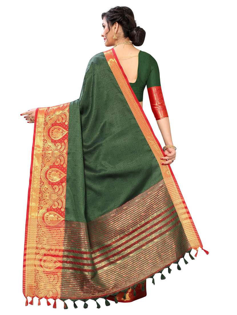 jacquard work woven saree with blouse - 18196333 - Standard Image - 1