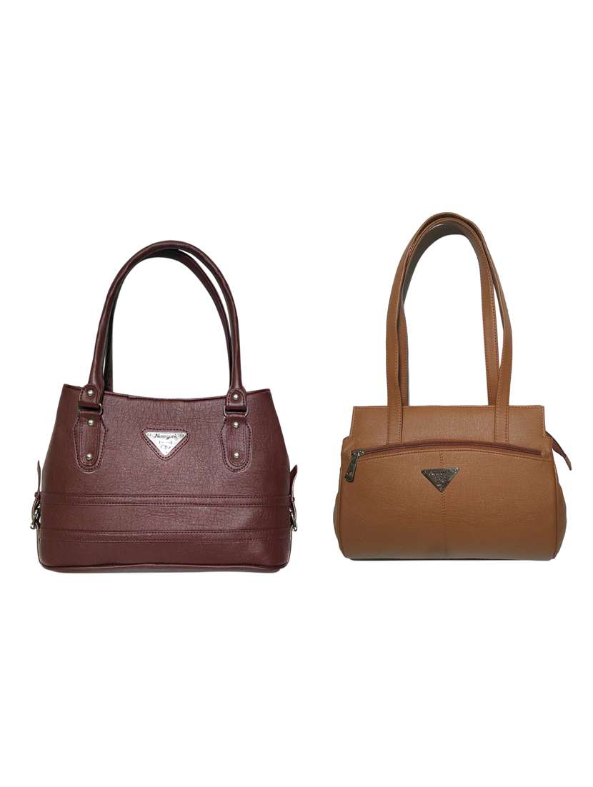 multi colored leatherette (pu) combo handbag