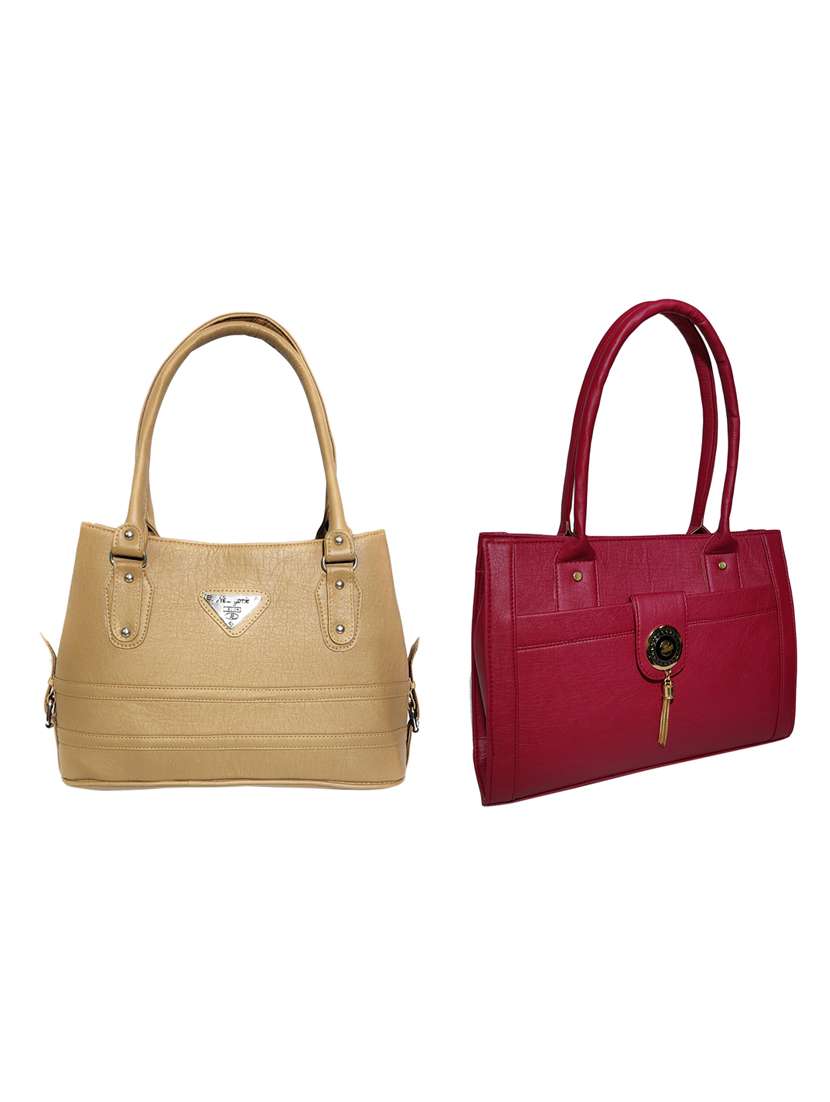 multi colored leatherette (pu) combo handbag