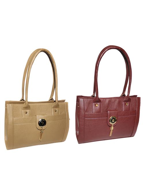 multi colored leatherette (pu) combo handbag - 18196673 - Standard Image - 0
