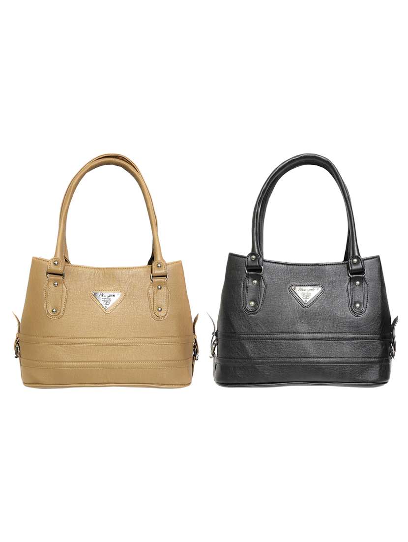 multi colored leatherette (pu) combo handbag