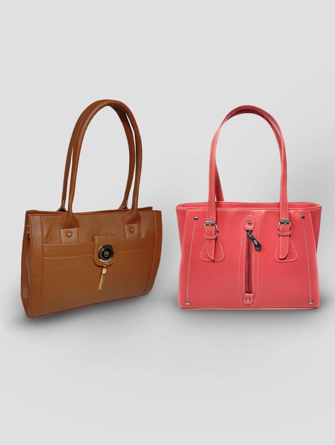 multi colored leatherette (pu) combo handbag