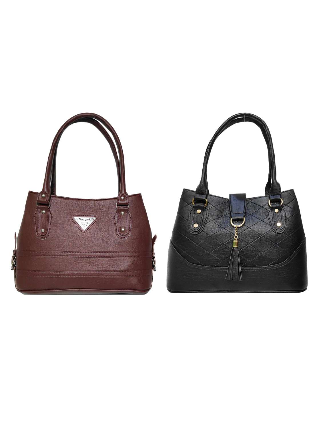 multi colored leatherette (pu) combo handbag