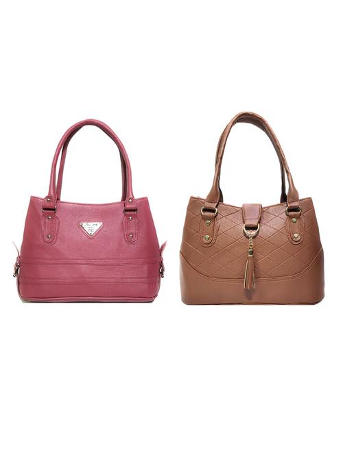 multi colored leatherette (pu) combo handbag - 18196901 -  Standard Image - 0