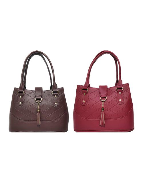 multi colored leatherette (pu) combo handbag - 18197088 - Standard Image - 0