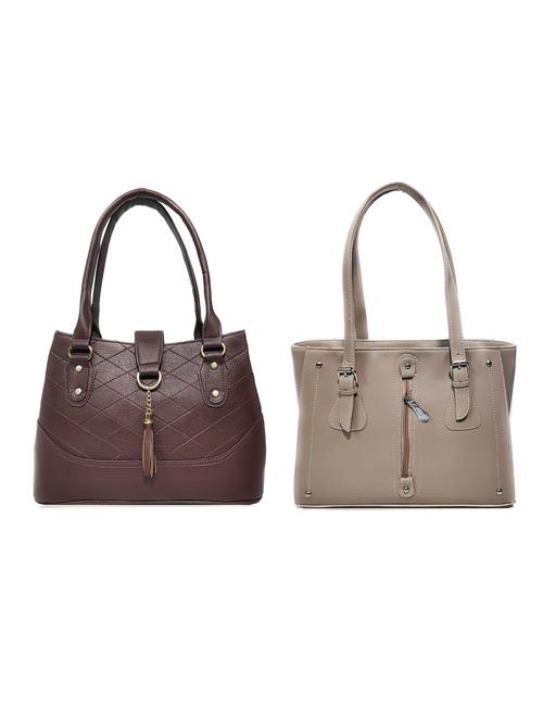 multi colored leatherette (pu) combo handbag - 18197107 - Standard Image - 0