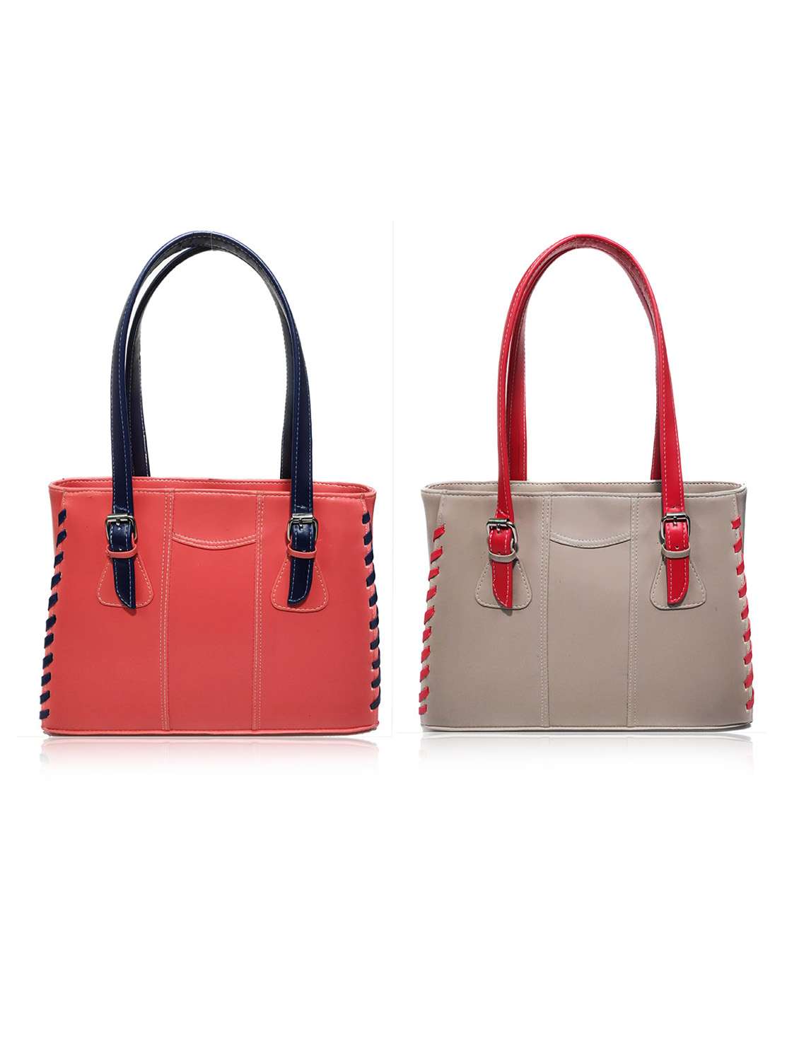 multi colored leatherette (pu) combo handbag