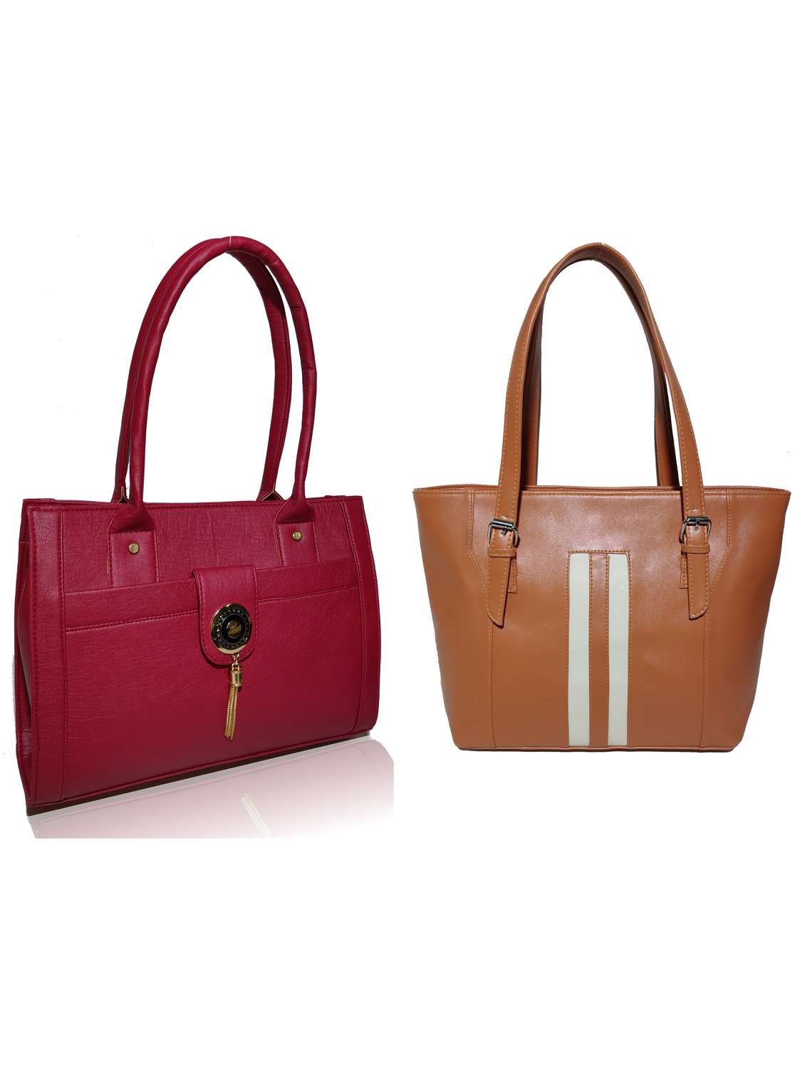 multi colored leatherette (pu) combo handbag