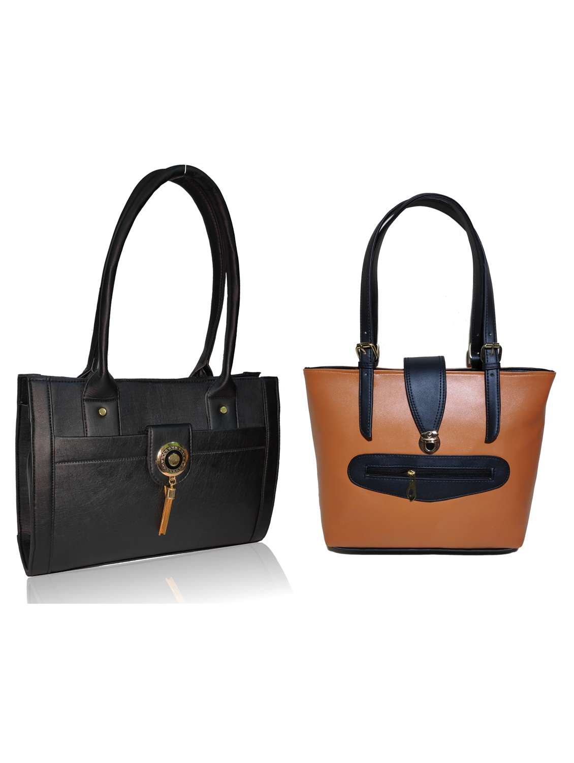 multi colored leatherette (pu) combo handbag