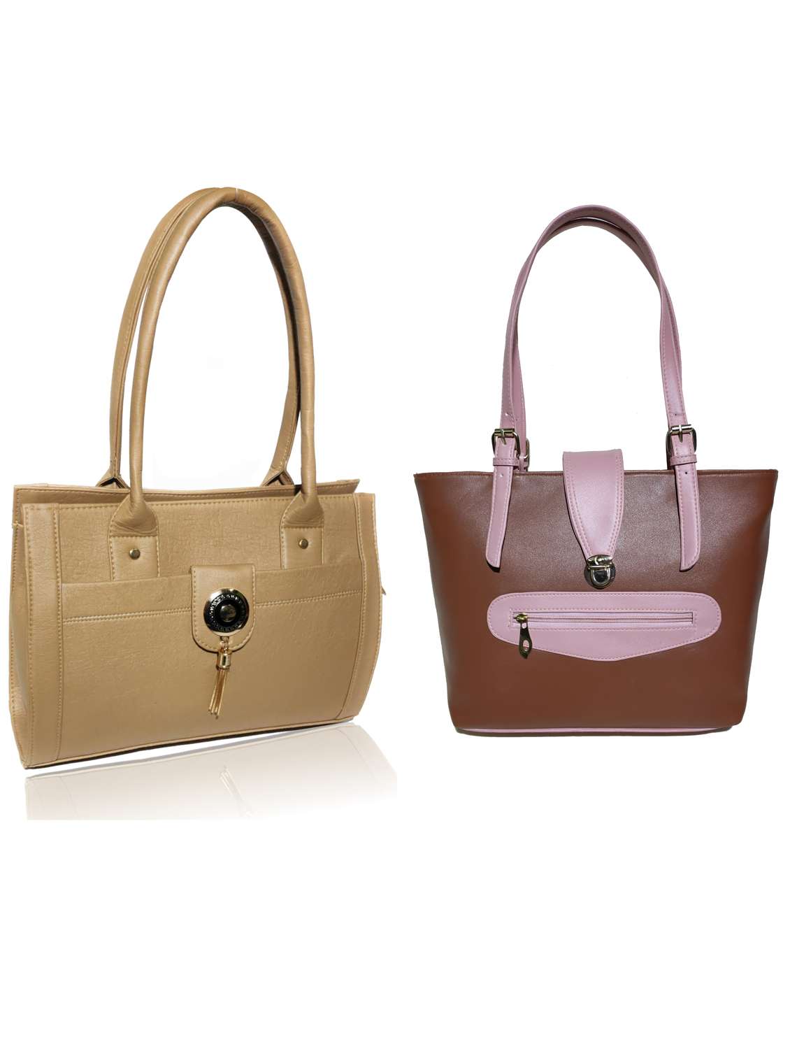 multi colored leatherette (pu) combo handbag