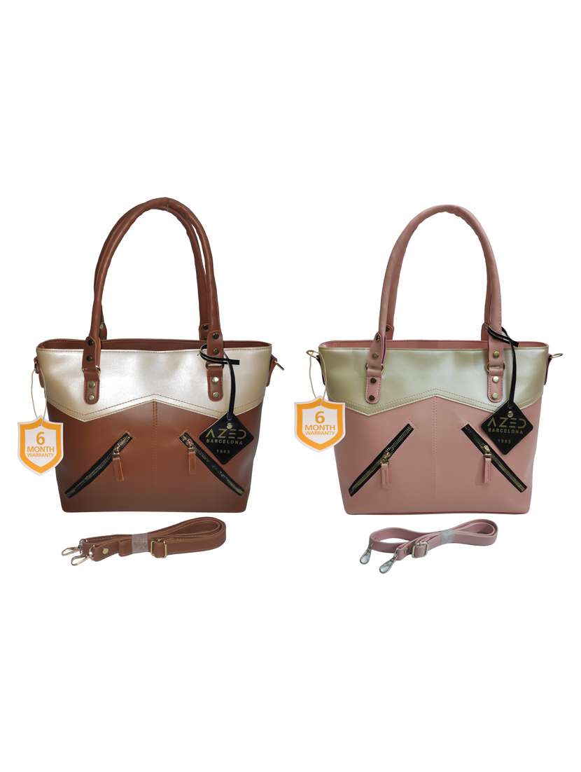 multi colored leatherette (pu) combo handbag