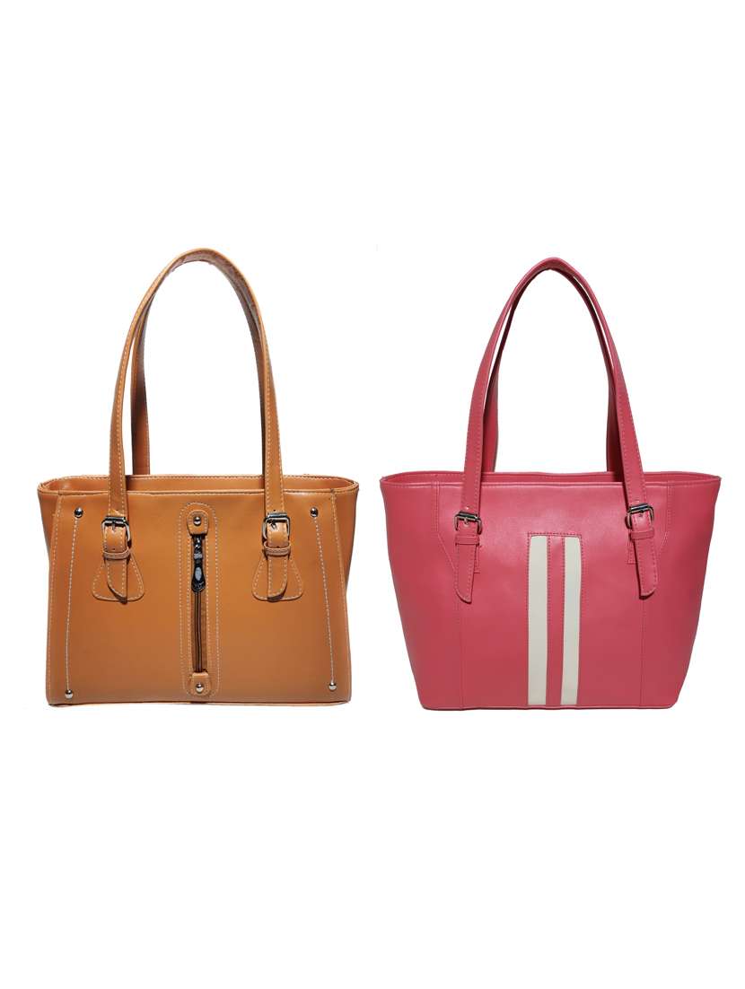 multi colored leatherette (pu) combo handbag