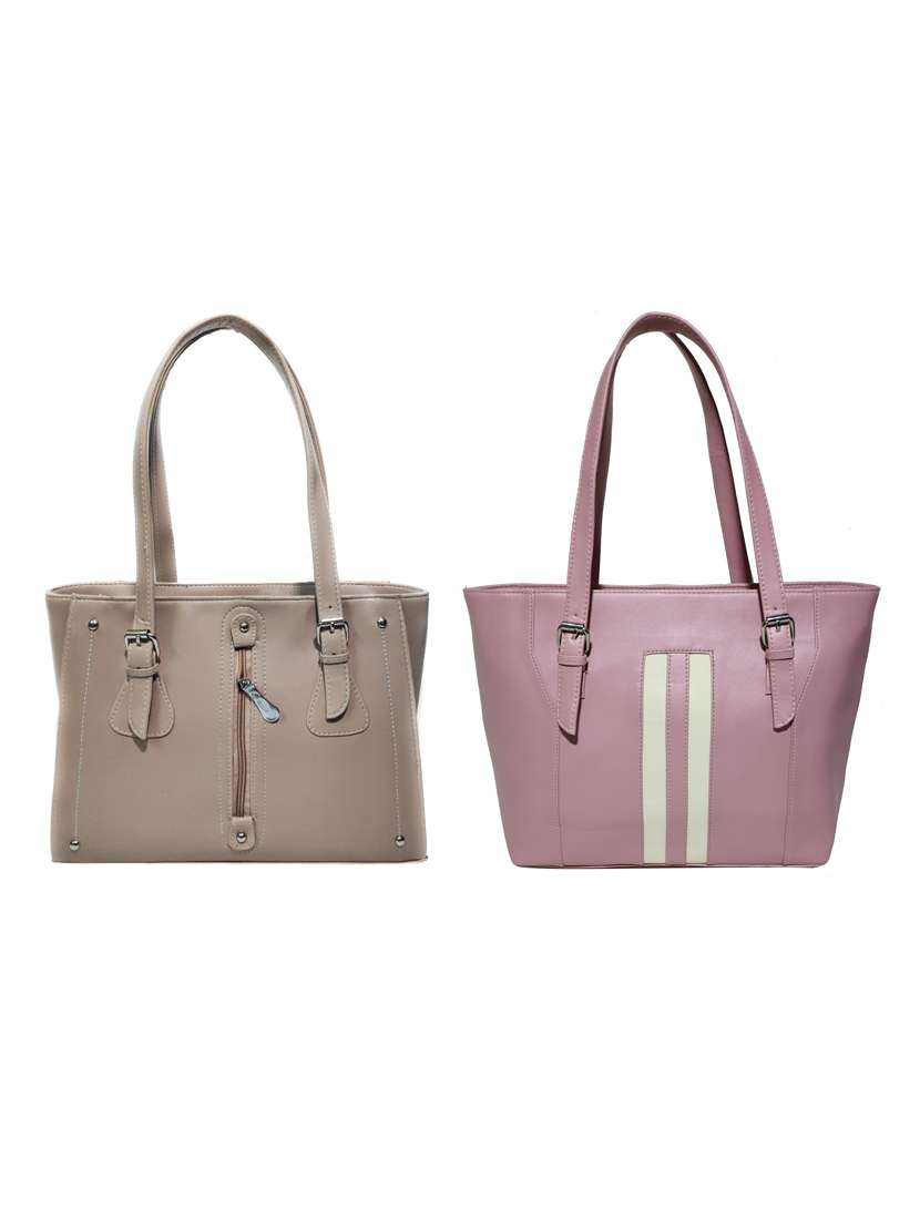 multi colored leatherette (pu) combo handbag