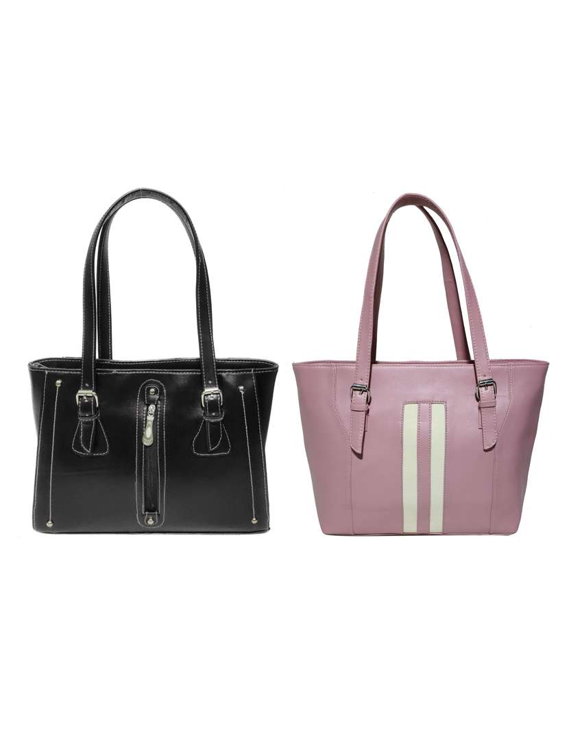 multi colored leatherette (pu) combo handbag