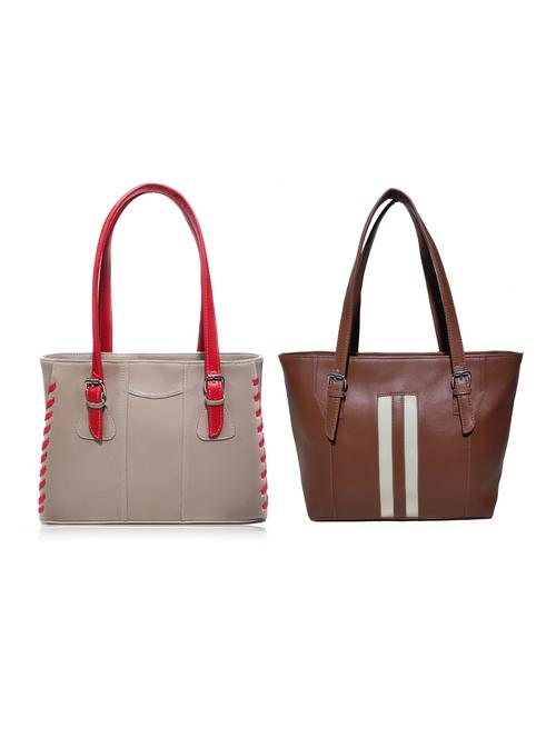multi colored leatherette (pu) combo handbag - 18197835 - Standard Image - 0