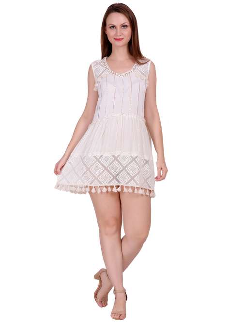 beige solid tunic - 18197956 -  Standard Image - 0