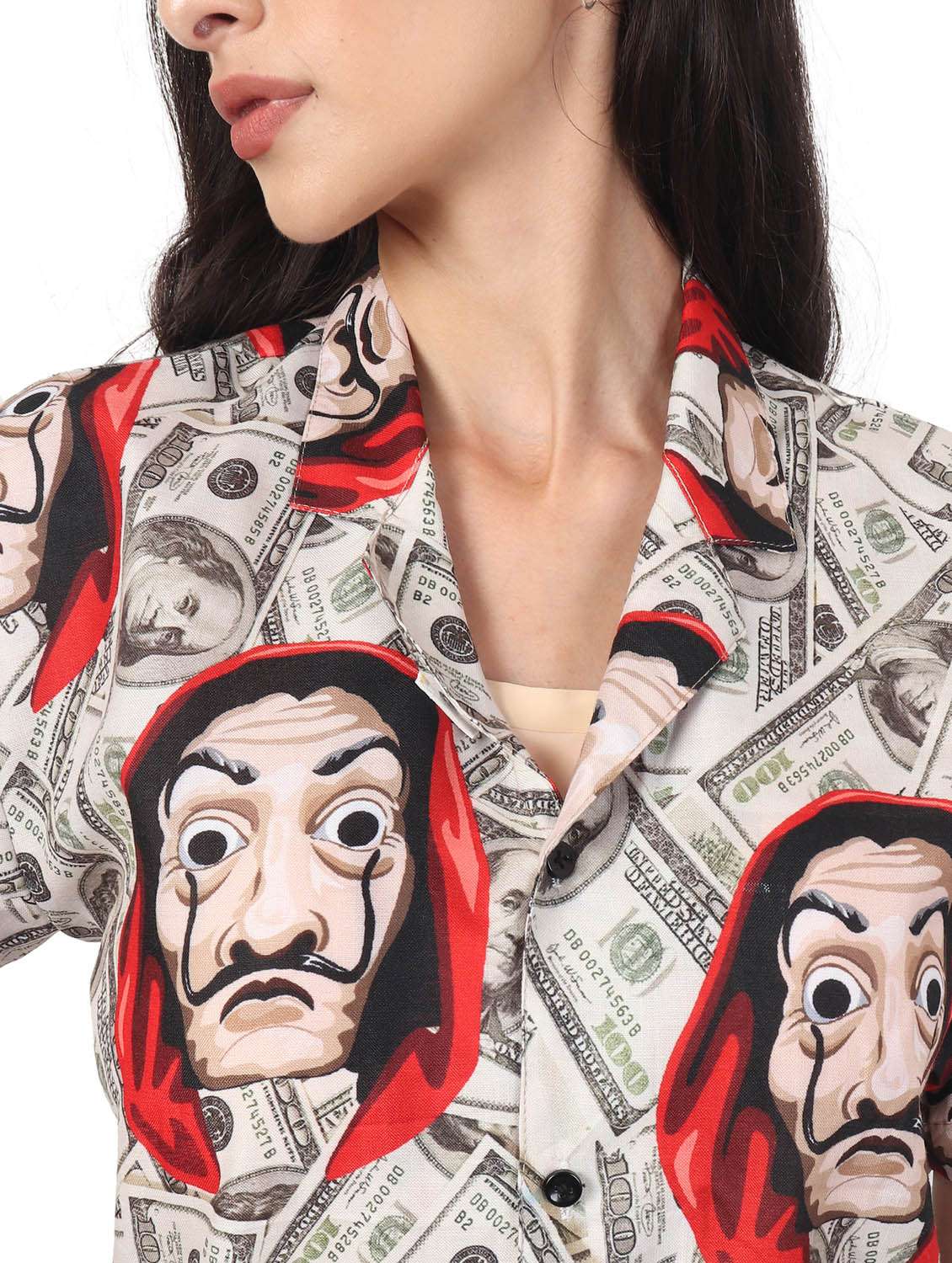 shirt collar printed nightwear pajama set - 18198287 -  Standard Image - 4