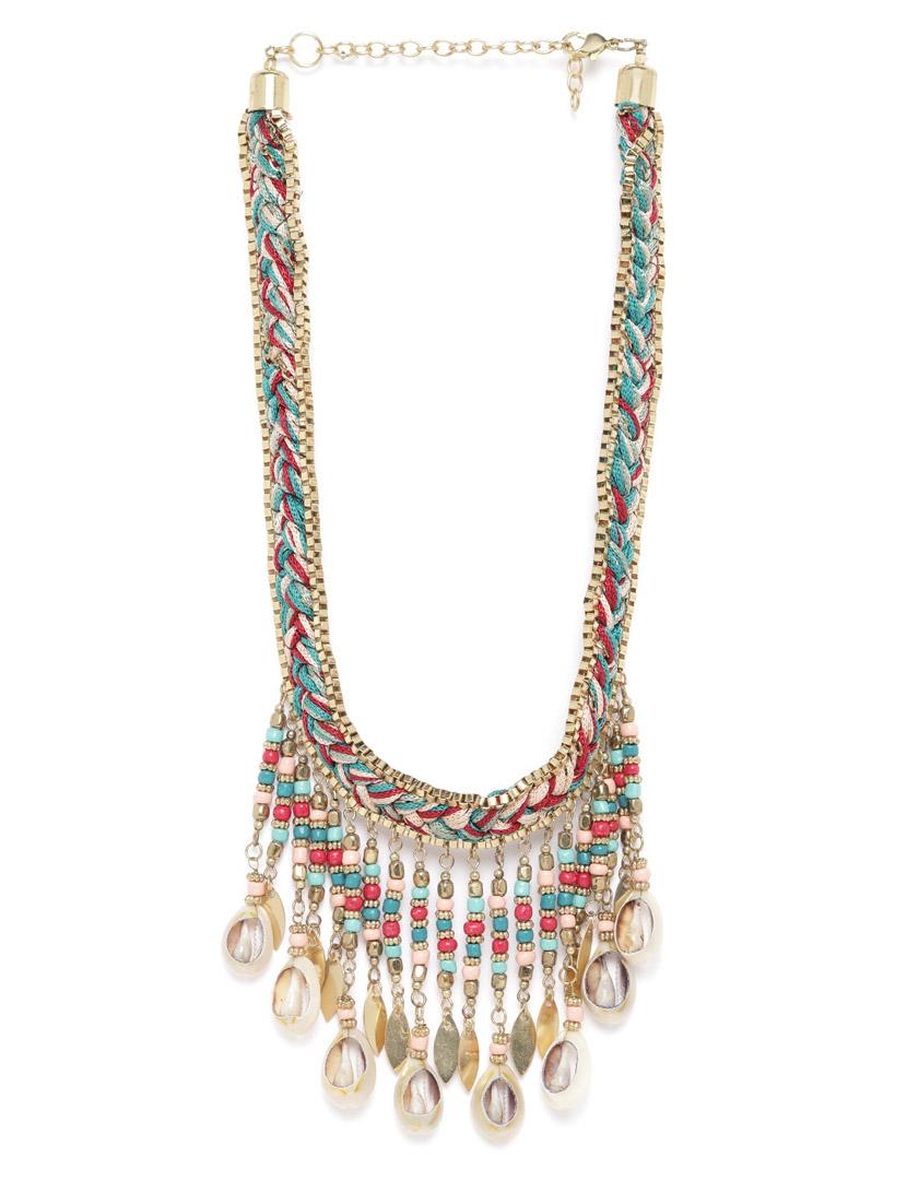 green wool short necklace - 18199013 - Zoom Image - 0