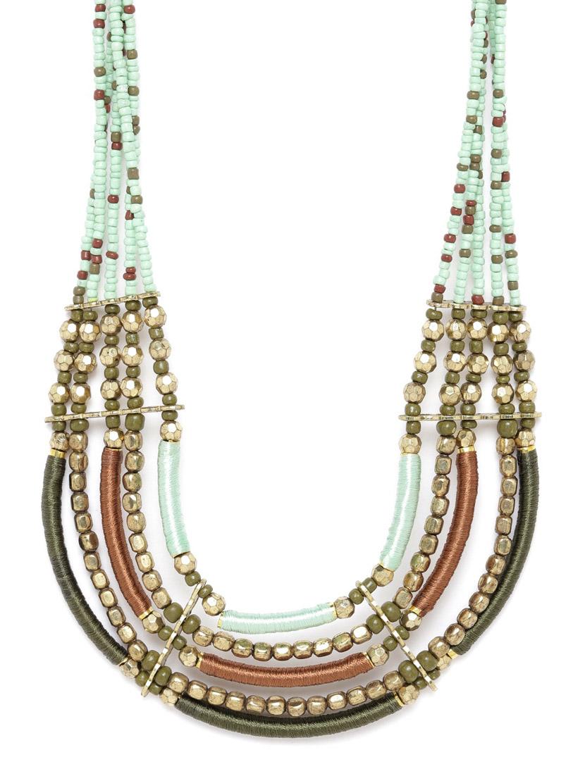 green plastic short necklace - 18199035 - Standard Image - 1
