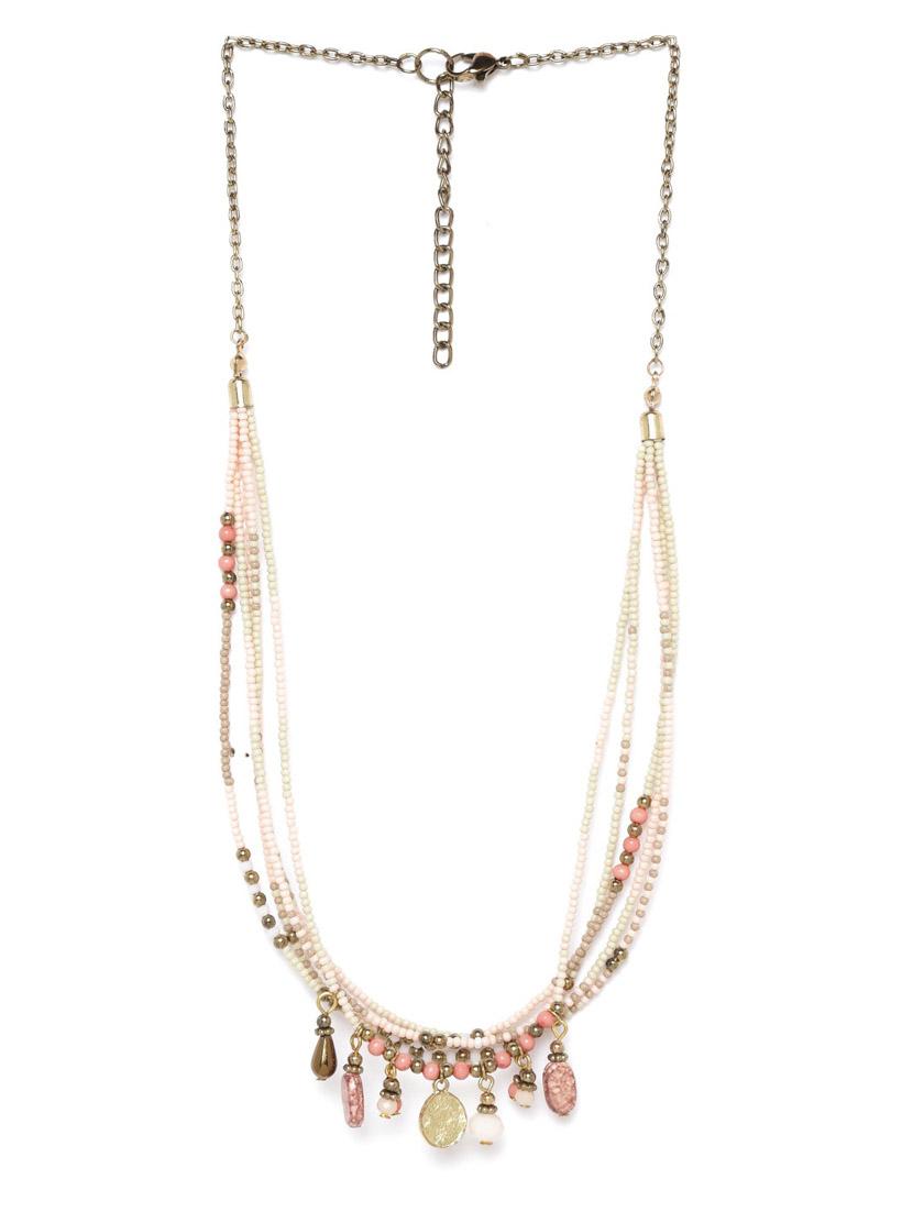 pink metal short necklace - 18199036 - Zoom Image - 0