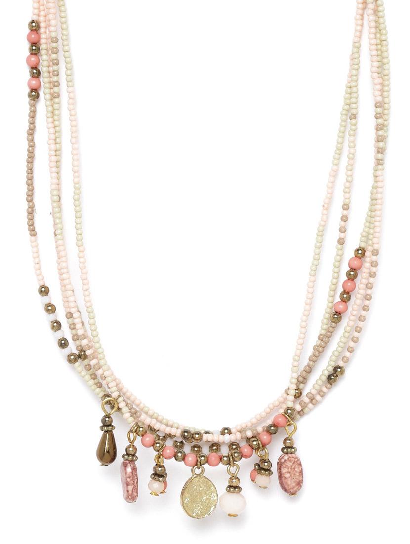 pink metal short necklace - 18199036 - Standard Image - 1