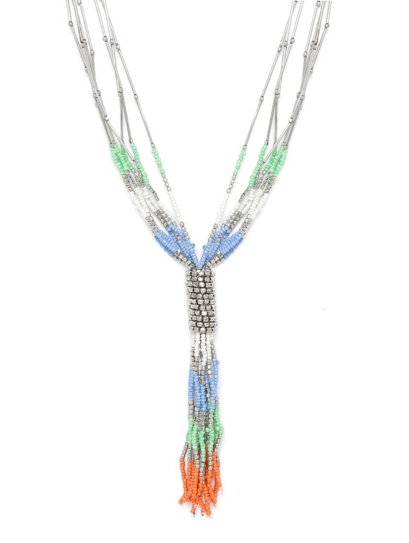 multi colored plastic long necklace - 18199038 -  Standard Image - 1