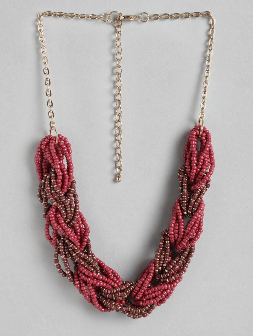 pink metal short necklace - 18199041 -  Zoom Image - 0