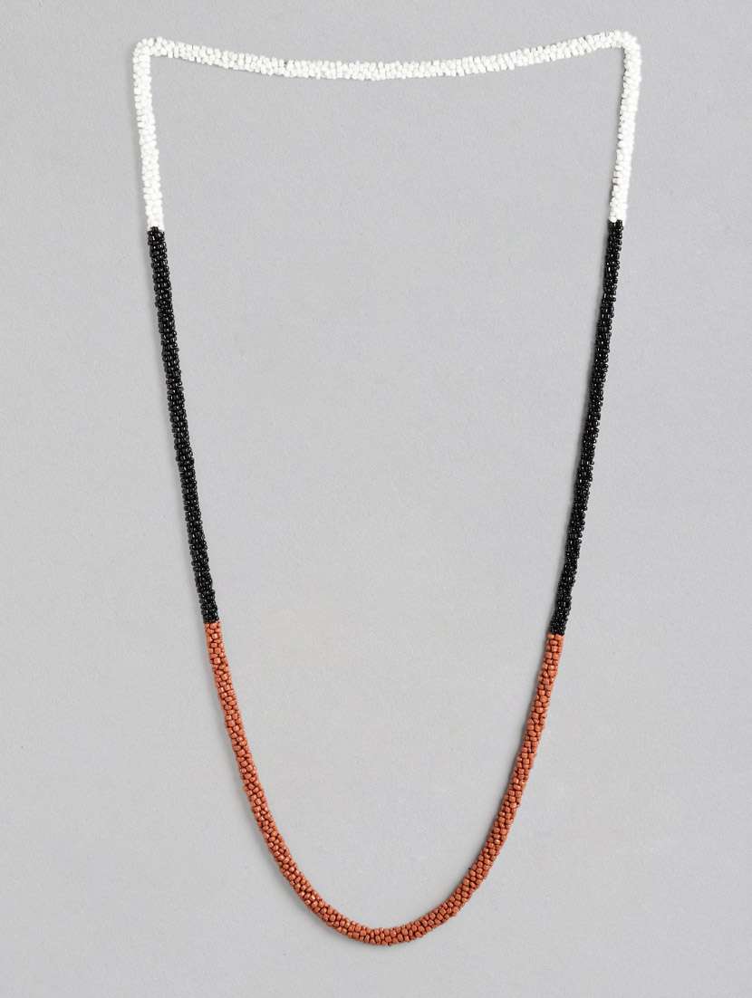 black metal long necklace