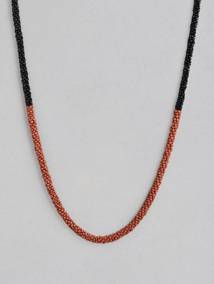 black metal long necklace - 18199043 - Standard Image - 1