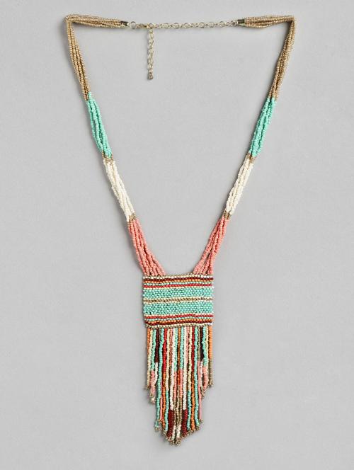 multi colored metal long necklace - 18199047 -  Standard Image - 0