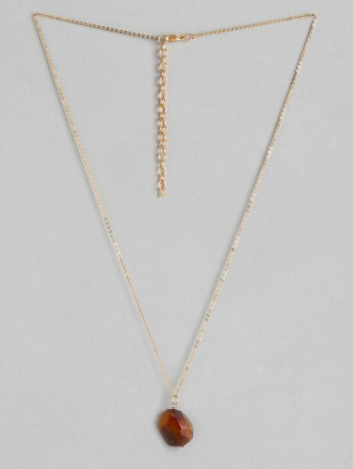 brown metal long necklace - 18199048 -  Standard Image - 0