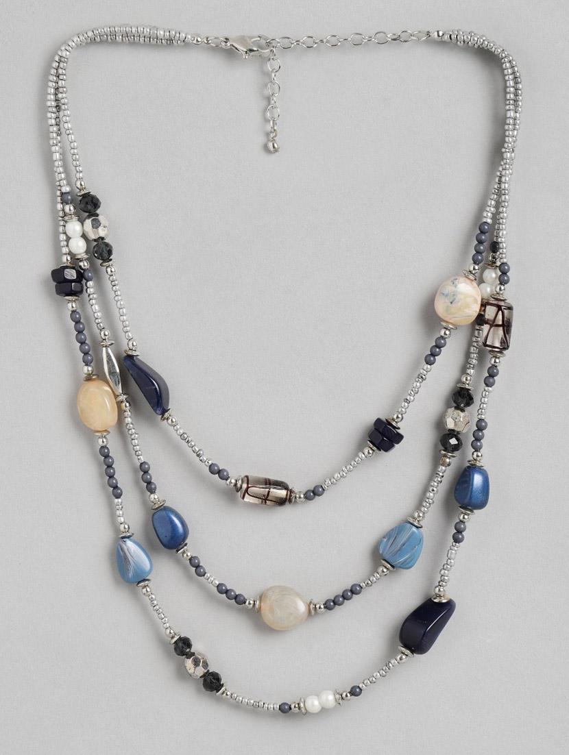 blue metal layered necklace - 18199050 -  Zoom Image - 0