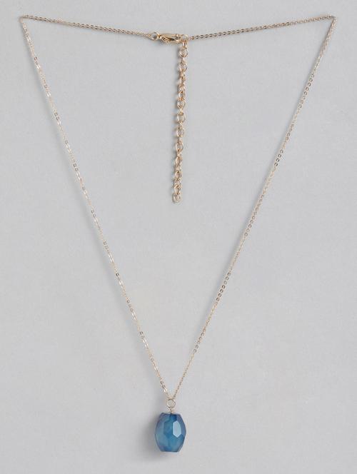 gold metal long necklace - 18199052 - Standard Image - 0