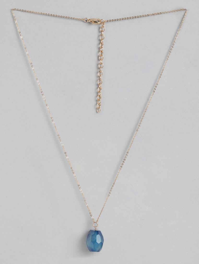 gold metal long necklace - 18199052 - Zoom Image - 0