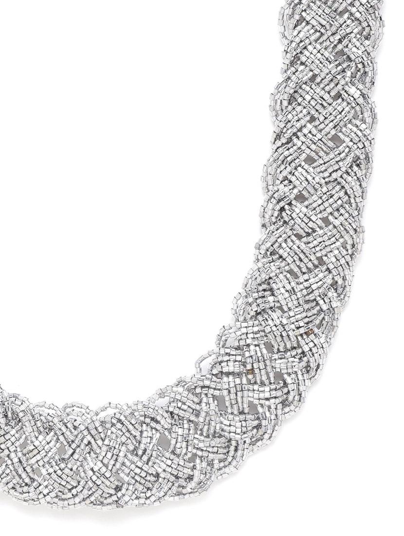 silver metal short necklace - 18199058 - Standard Image - 1