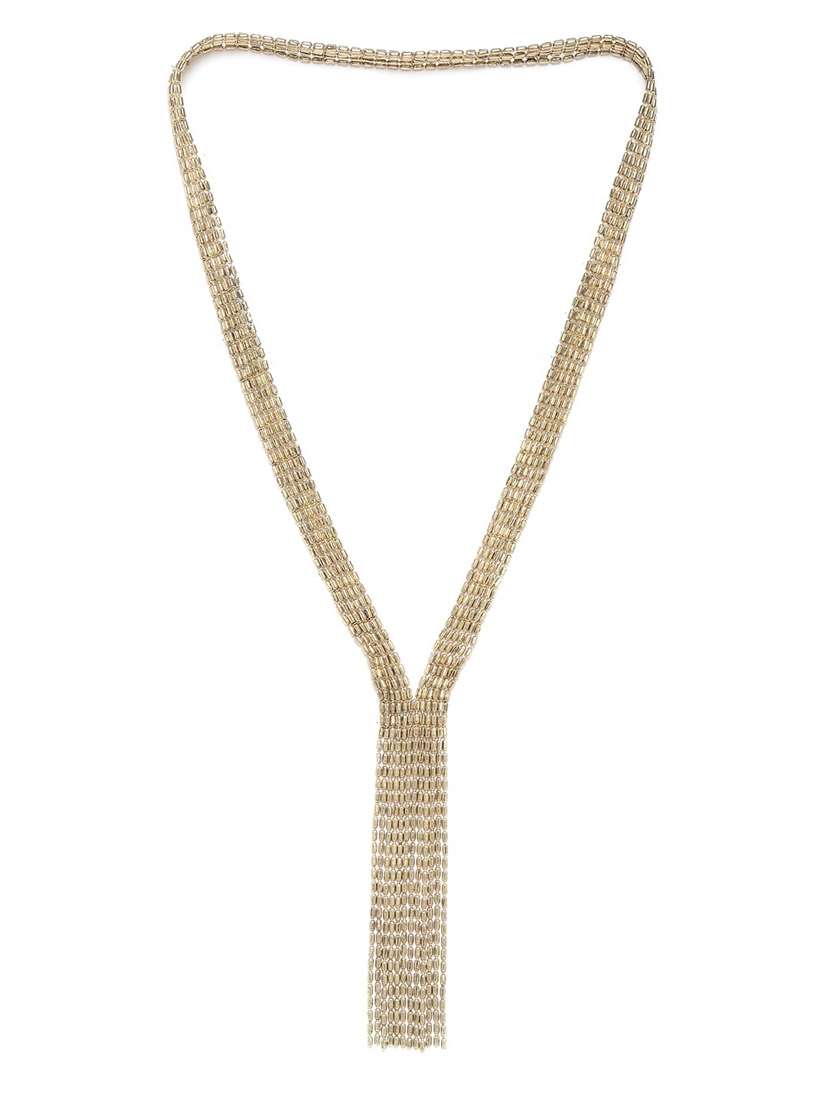 gold metal short necklace