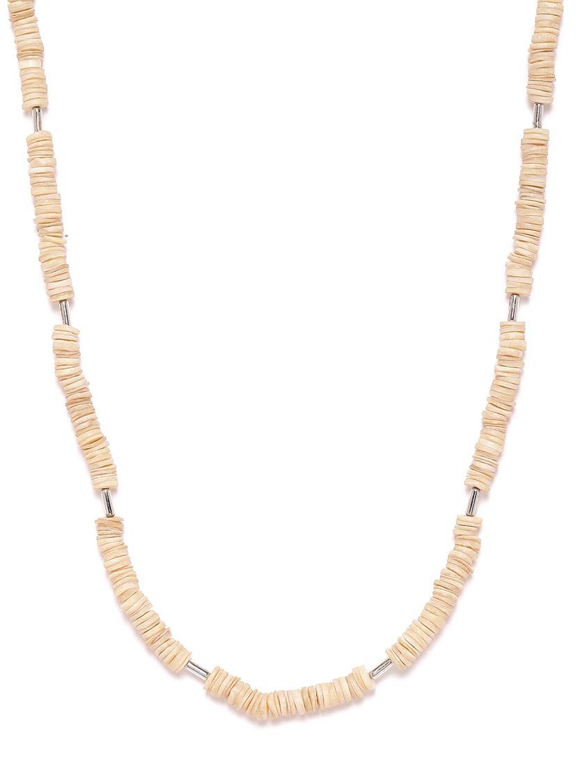 beige metal long necklace - 18199061 -  Standard Image - 1