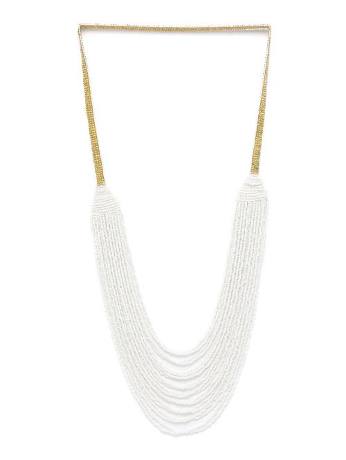 white metal long necklace - 18199062 - Standard Image - 0
