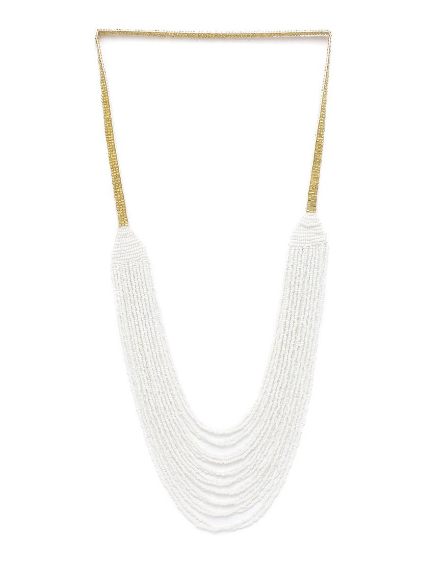 white metal long necklace - 18199062 - Zoom Image - 0