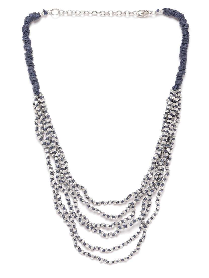 silver metal necklace