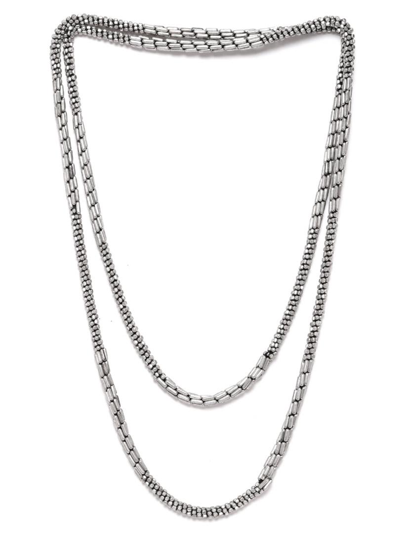 silver metal necklace - 18199084 -  Zoom Image - 0