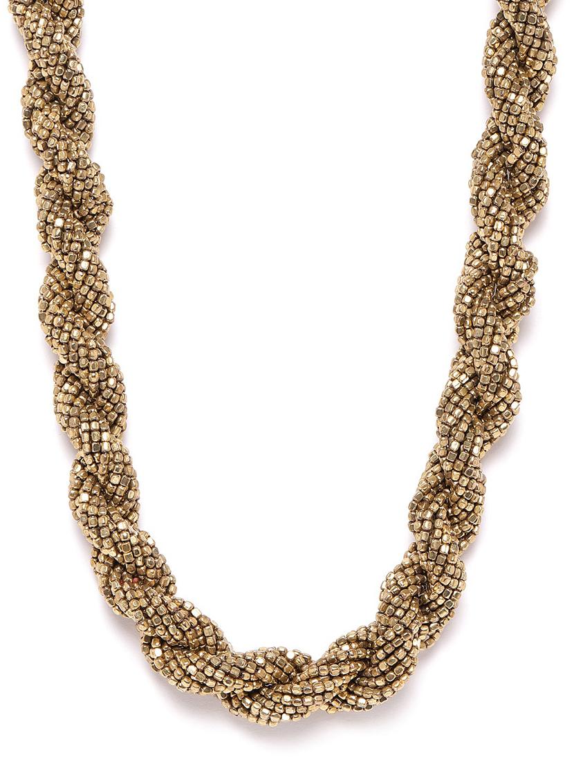 gold metal necklace - 18199105 - Standard Image - 1