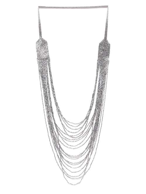 silver metal necklace - 18199109 - Standard Image - 0